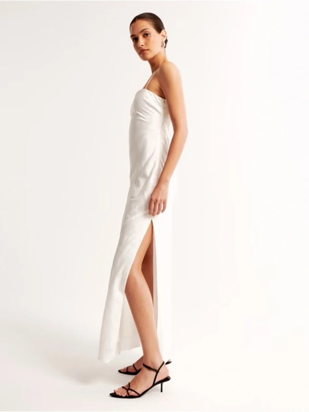 The A&F Julia Slip Satin Jacquard Maxi Dress